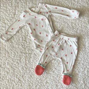Carter's White Baby Outfit with Strawberry Accents